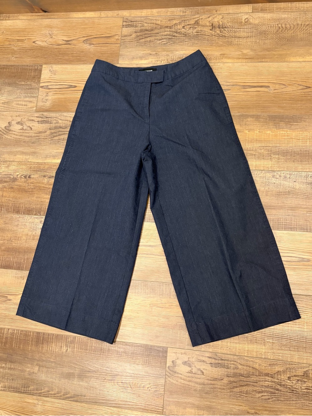 Who What Wear Navy Cropped 23.5”‎ inseam Wide-Leg Pants